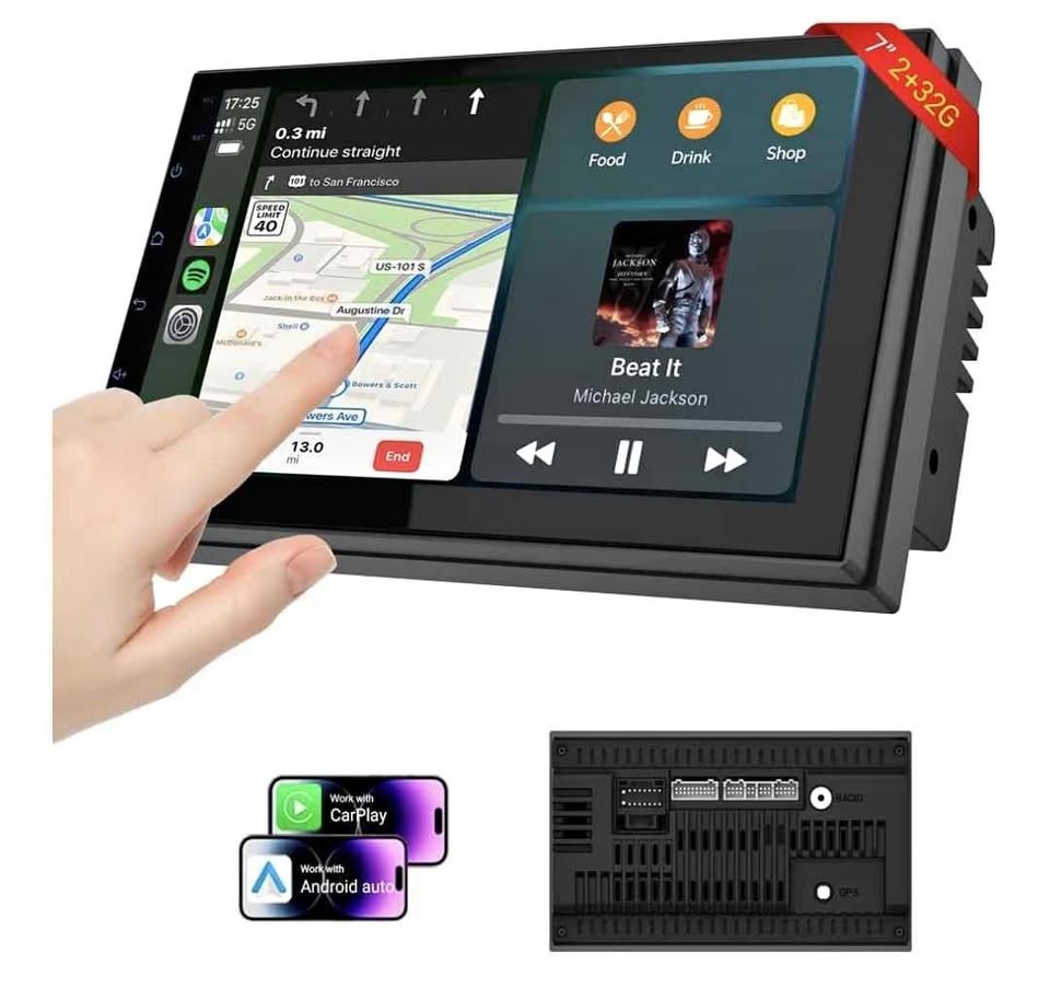 7-Inch HD Touchscreen Double DIN Car Stereo