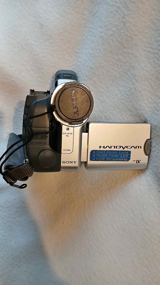 Retro Sony Handicam DCR -HC15E. Includes-battery, 2 tapes...
