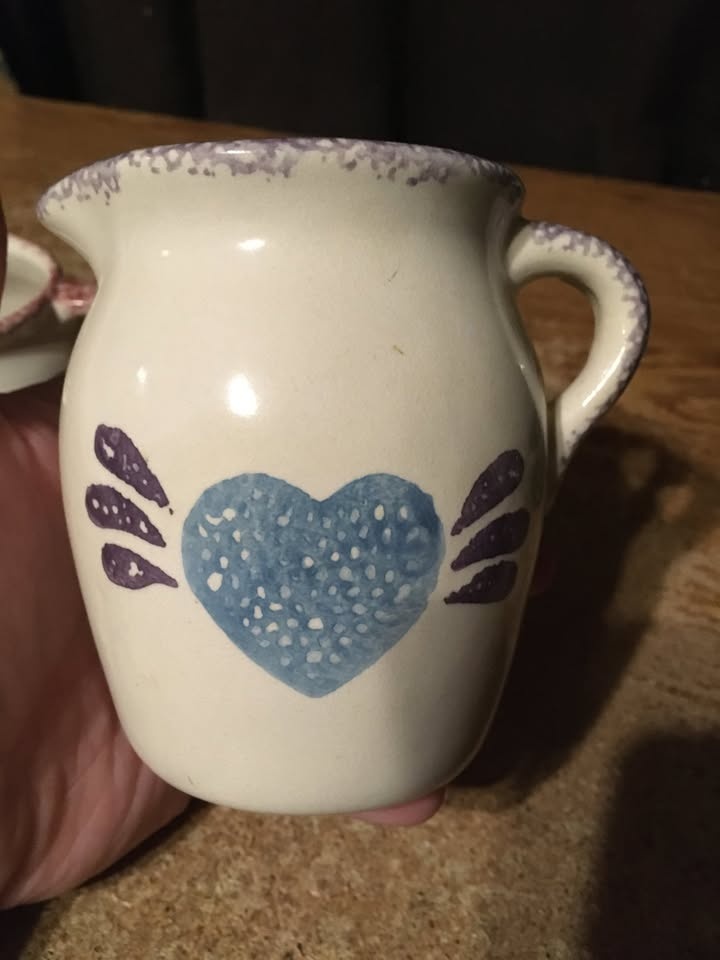 PAIR OF VINTAGE LOOMCO CHINA CREAMER AND PITCHER HEART & HOUSE - photo 2