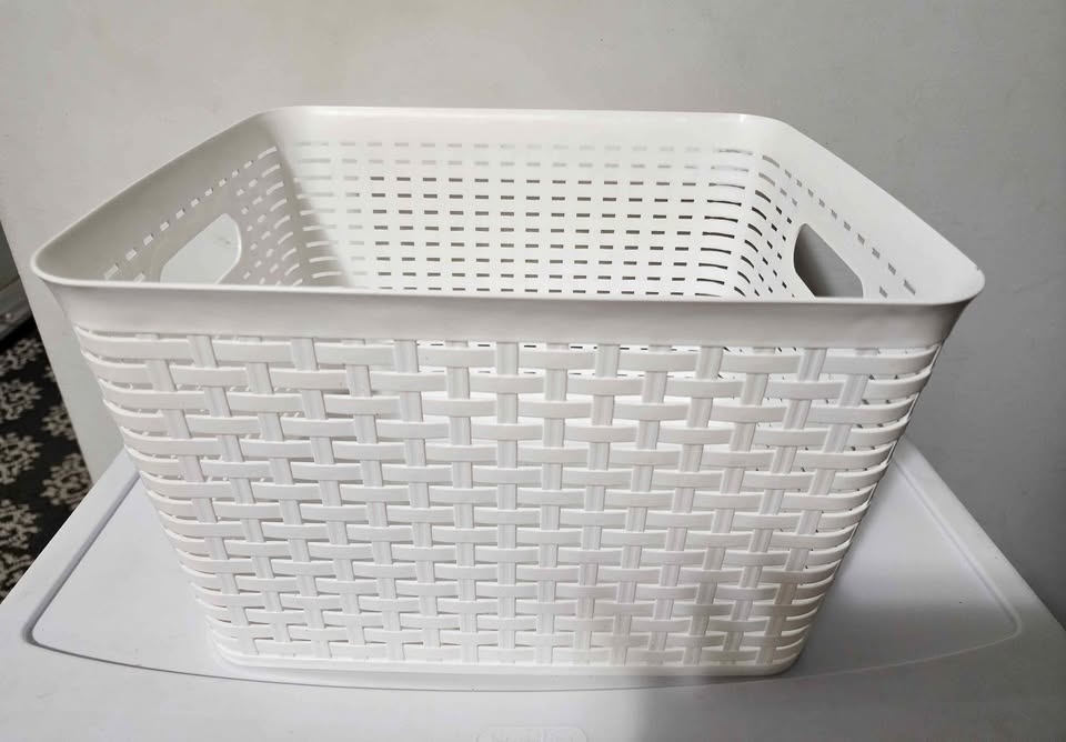 White Plastic storage basket