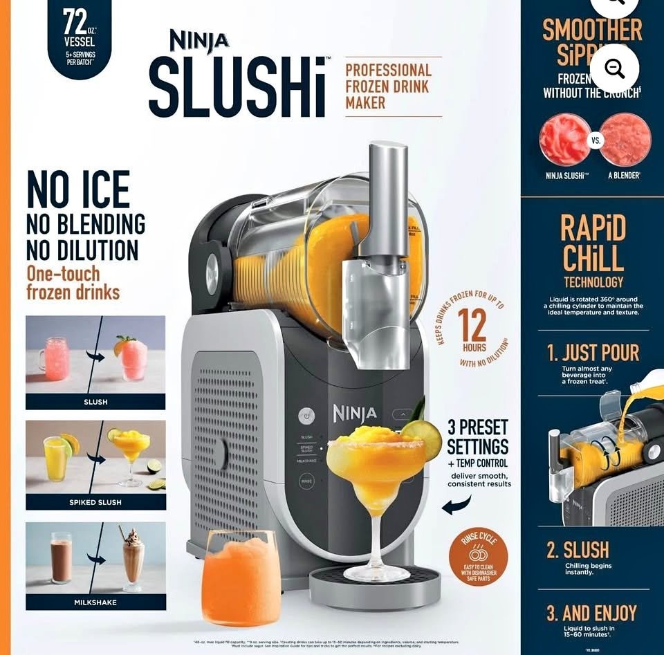 Ninja Slushi 3-1 72oz Professional Frozen Drink Maker