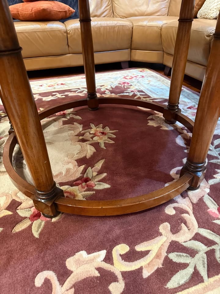 60” Solid Wood Round Table – Beautiful Inlay Design - photo 2