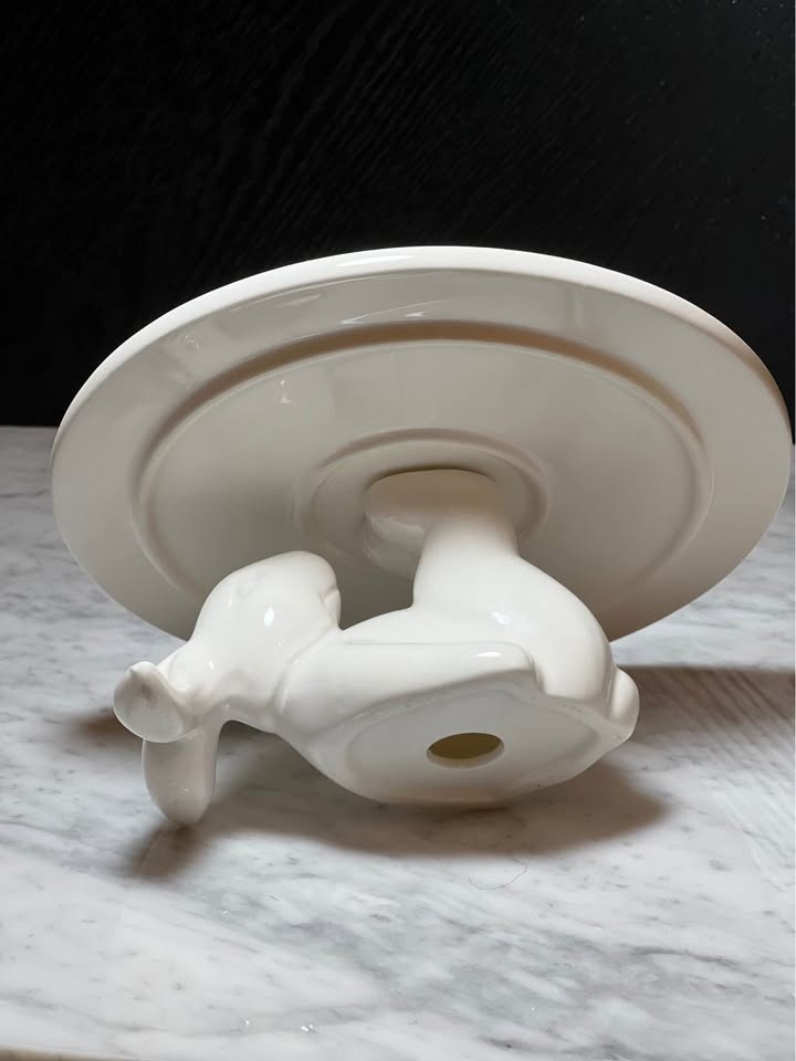 White ceramic bunny cake or cupcake stand - photo 5
