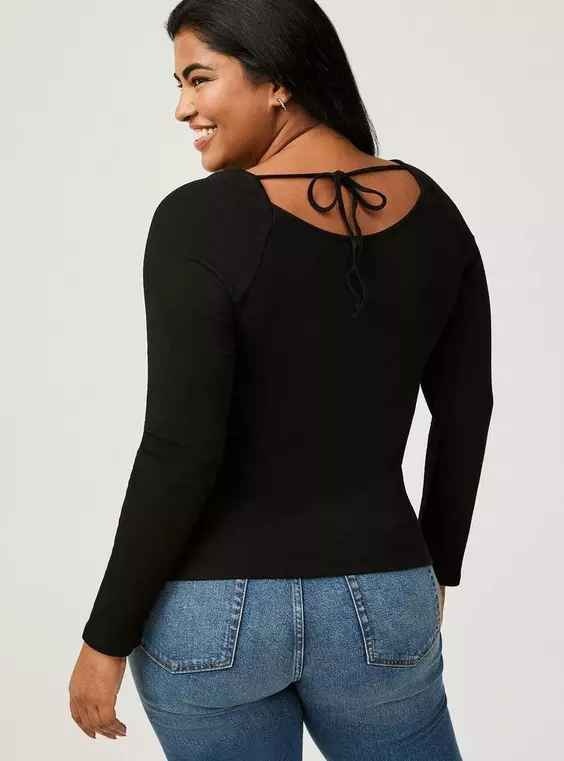 Torrid Ribbed Square Neck Henley - photo 4