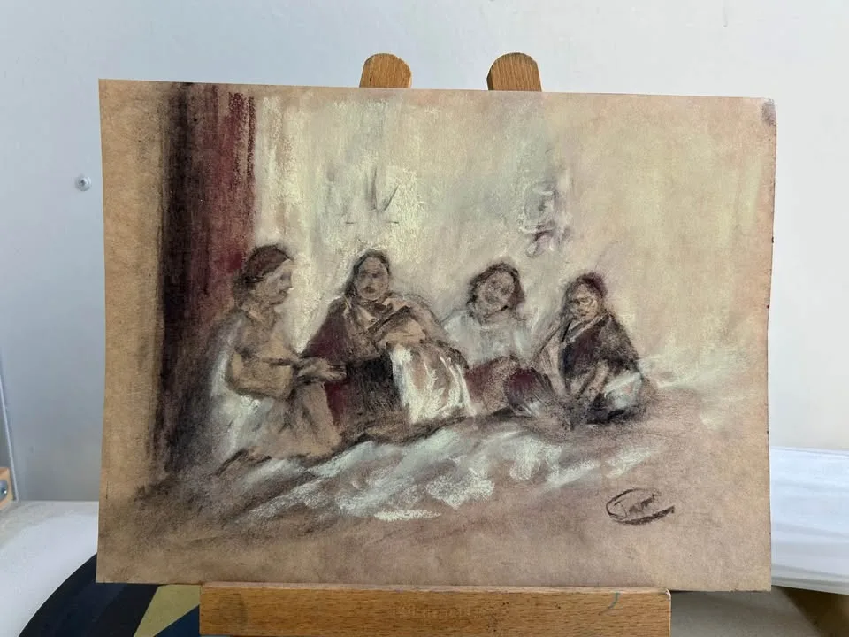 "Untitled, 1988" Original Charcoal Painting image indicator(2)