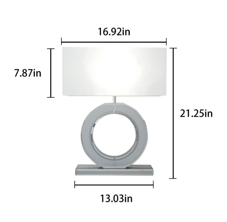 Modern Mirrored Glass Nightstand Lamp – 21.2” – Brand New in Box - photo 5