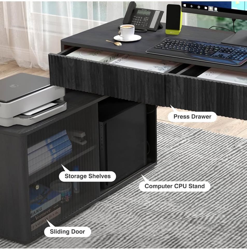 Modern computer desk with storage - photo 4