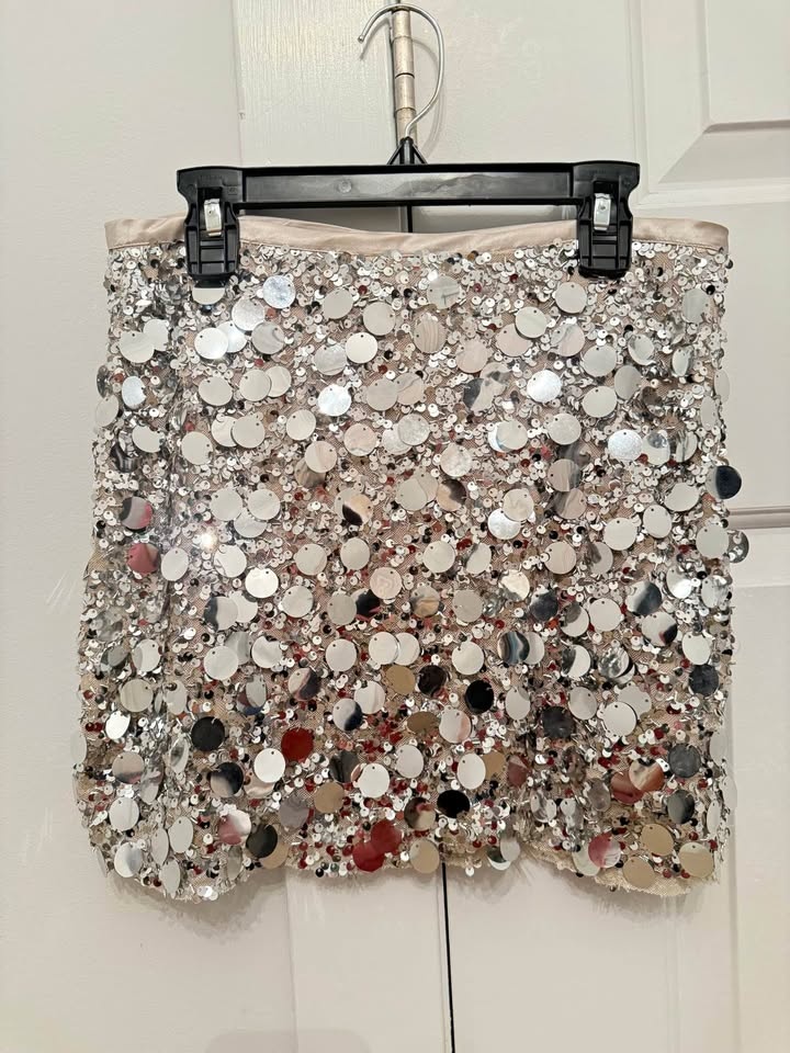 ZARA silver sequin mini skirt (Size XS / US XS, MEX 24)