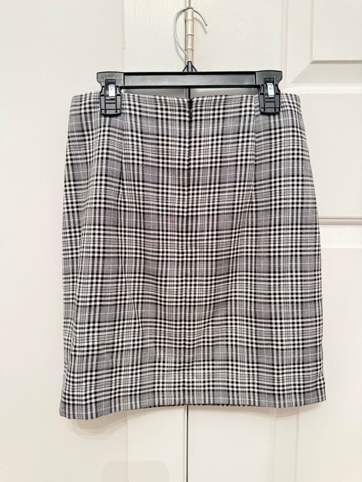 Zara Black/White/Grey Check Mini Skirt (XS) - photo 2