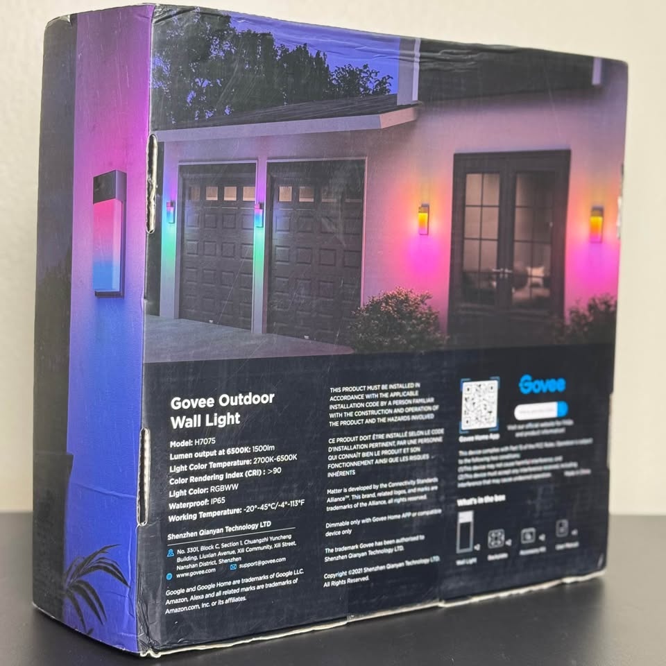 ✨ BRAND NEW Govee Outdoor Wall Light (2-Pack) — Factory Sealed ✨ - photo 2
