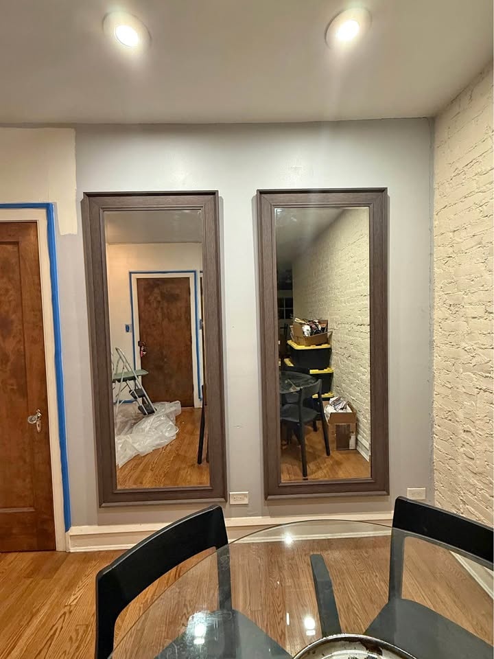 XL Full Length Faux Wood Mirror - Grey