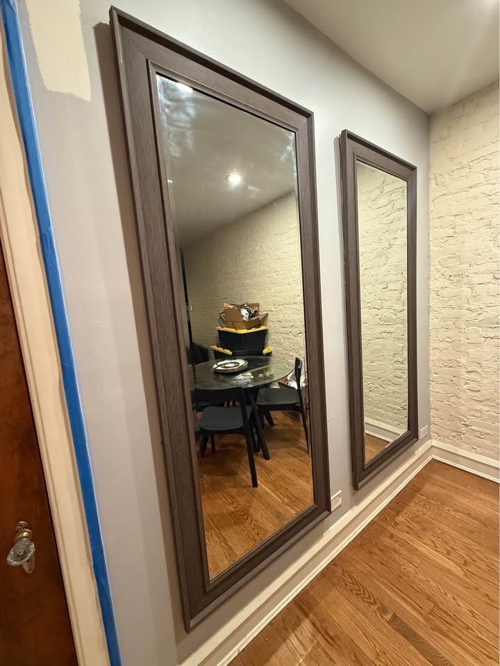 XL Full Length Faux Wood Mirror - Grey - photo 2