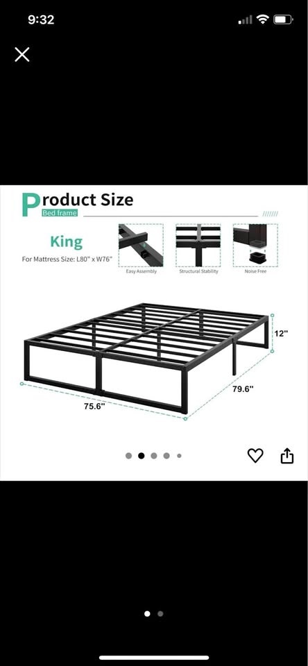 King size bed frame