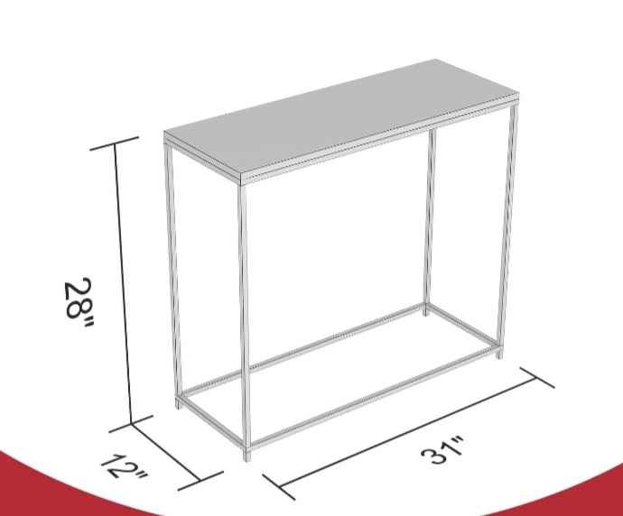 Marble-Look Console Table with Gold Base - photo 2