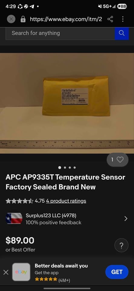APC AP9335T Temperature Sensor Factory Sealed Brand New - photo 4