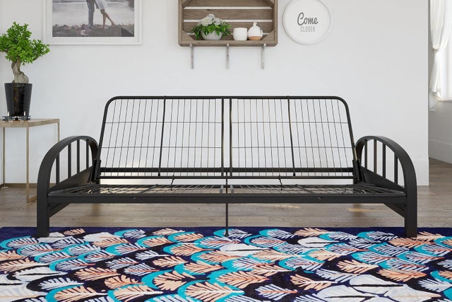 DHP Aiden Metal Futon Frame, Black with free futon and a cover - photo 2