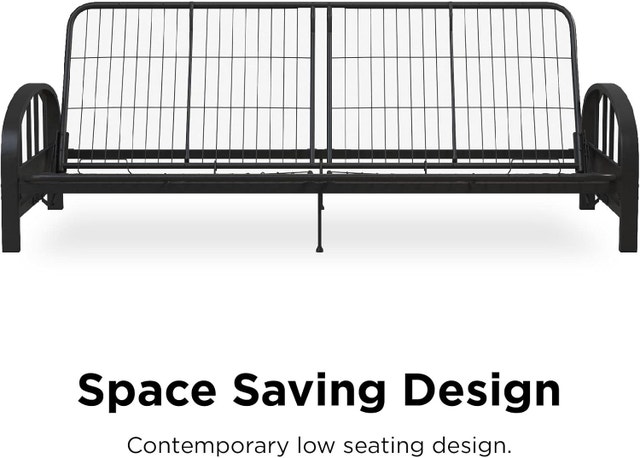 DHP Aiden Metal Futon Frame, Black with free futon and a cover - photo 5