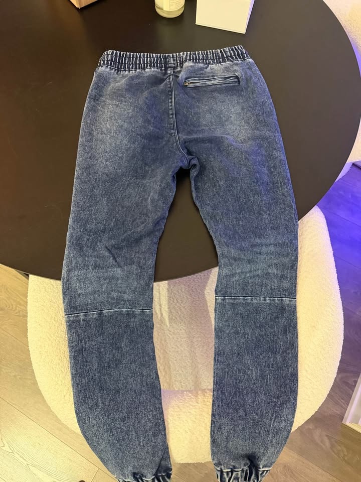 Men's denim skinny biker jeans with a washed finish (S) - photo 3