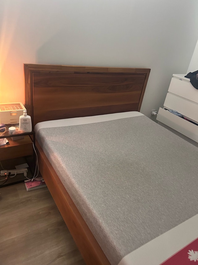 Structube queen bed frame and mattress