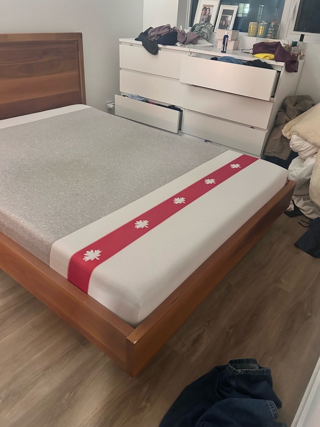 Structube queen bed frame and mattress - photo 2