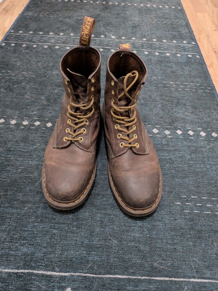 Doc Martens Brown 1460 Crazy Horse Lace-up Leather Boots US Mens