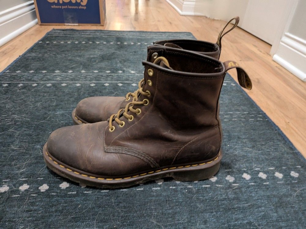 Doc Martens Brown 1460 Crazy Horse Lace-up Leather Boots US Mens - photo 2