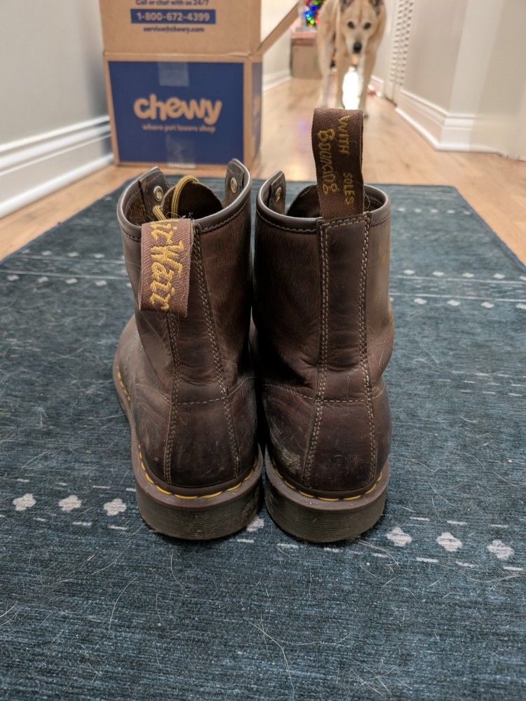 Doc Martens Brown 1460 Crazy Horse Lace-up Leather Boots US Mens - photo 3
