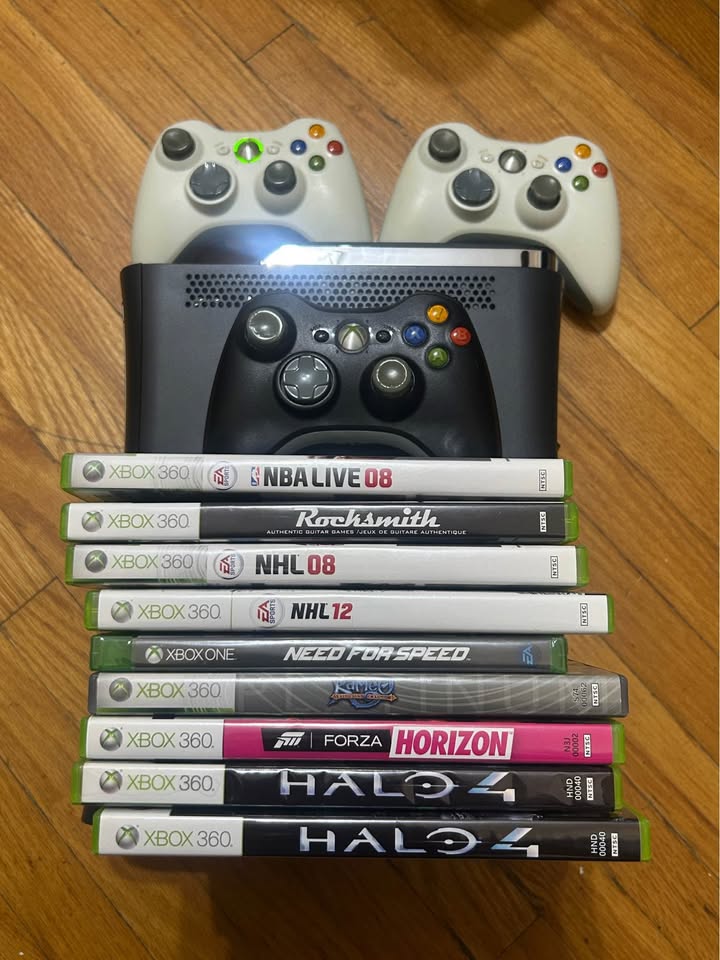 Xbox 360 with Xbox Games, controllers and wires included. - photo 2