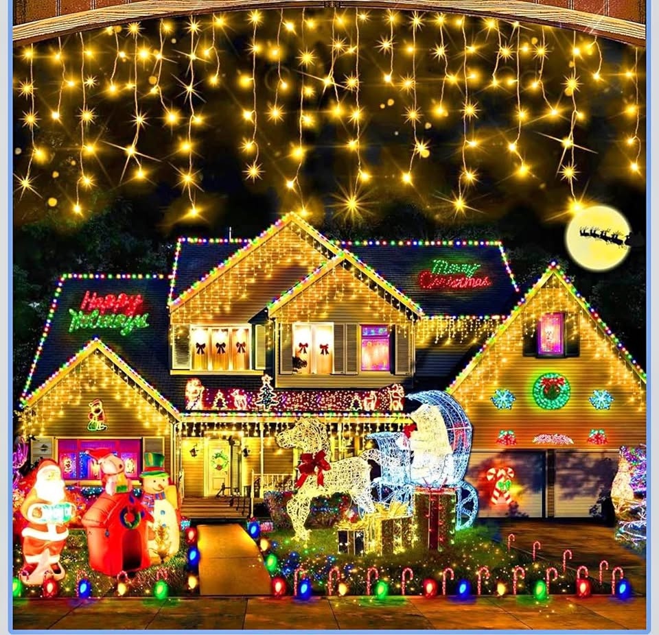 LED Christmas Ice String Lights Dimmable Multiple Modes
