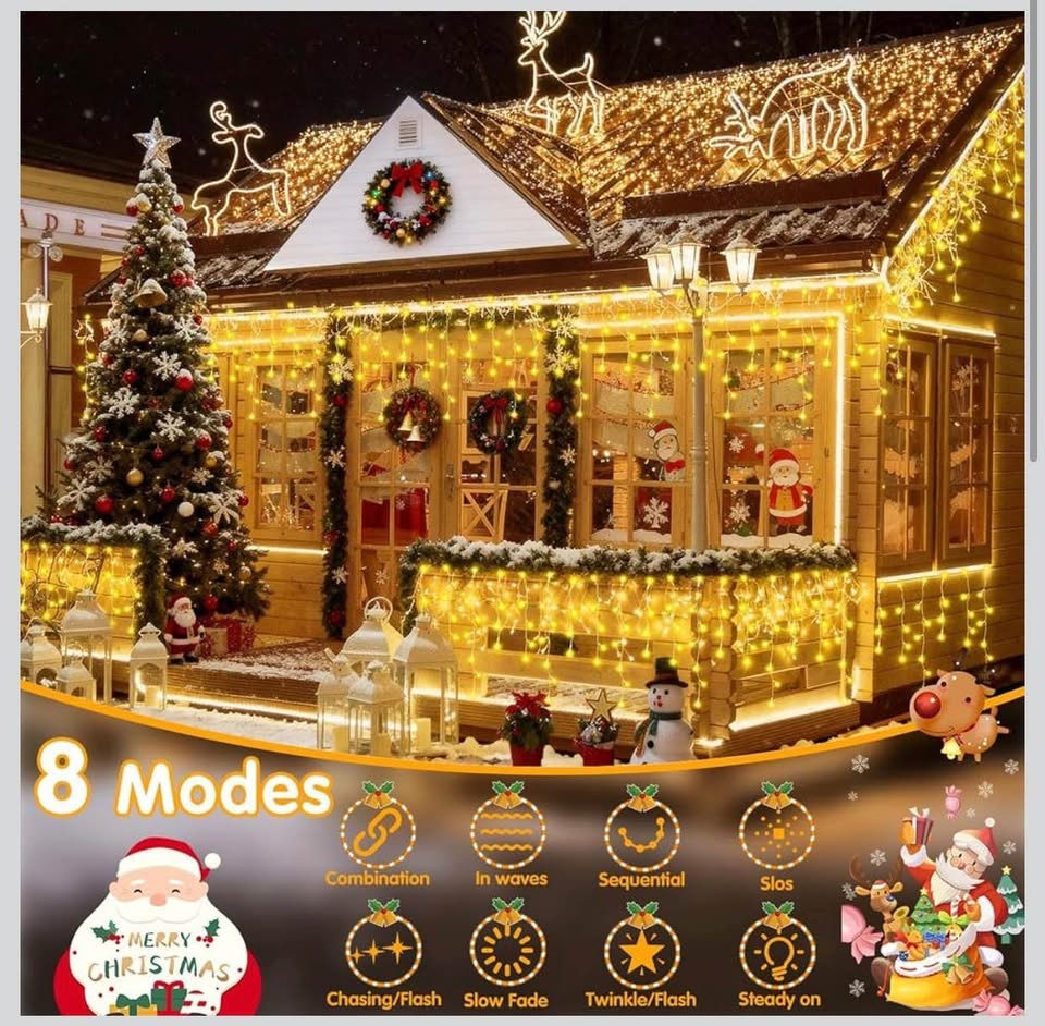 LED Christmas Ice String Lights Dimmable Multiple Modes - photo 2
