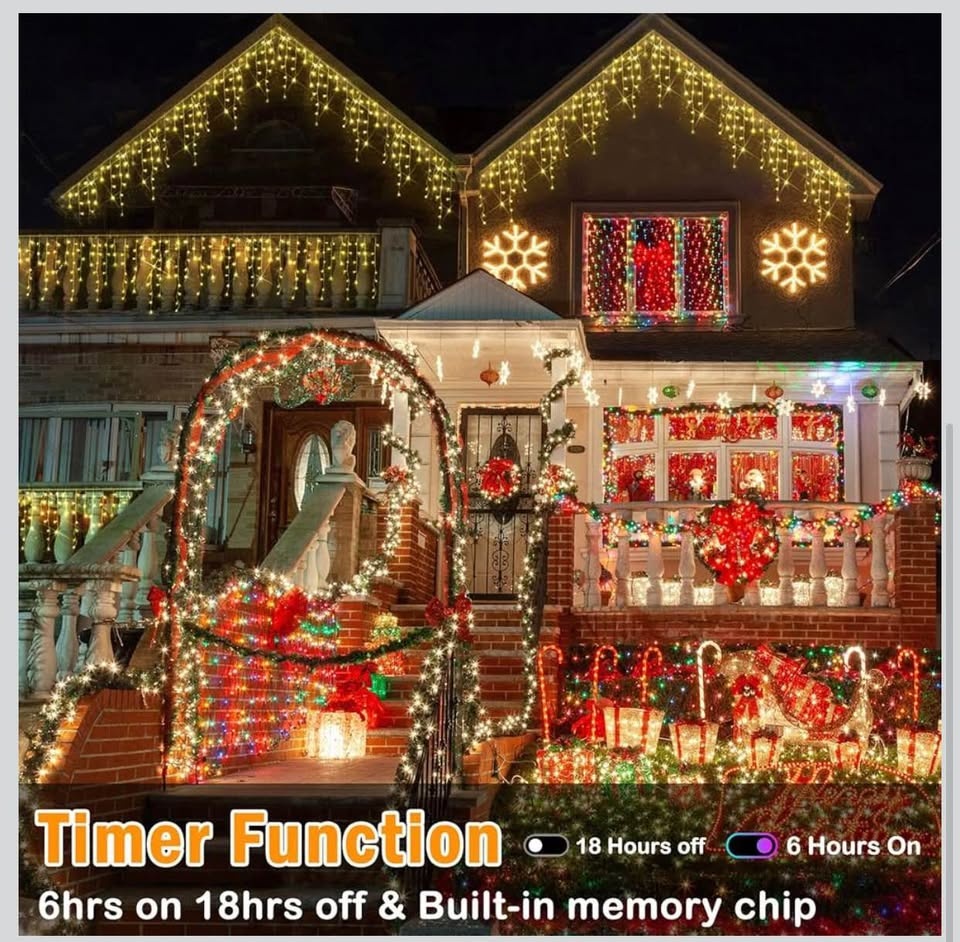 LED Christmas Ice String Lights Dimmable Multiple Modes - photo 4