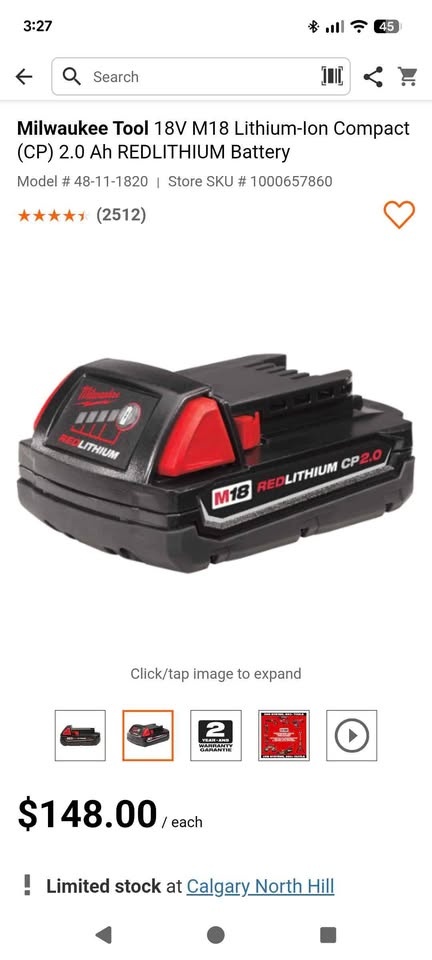 Milwaukee 18V M18 2.0 Ah REDLITHIUM Battery - photo 4