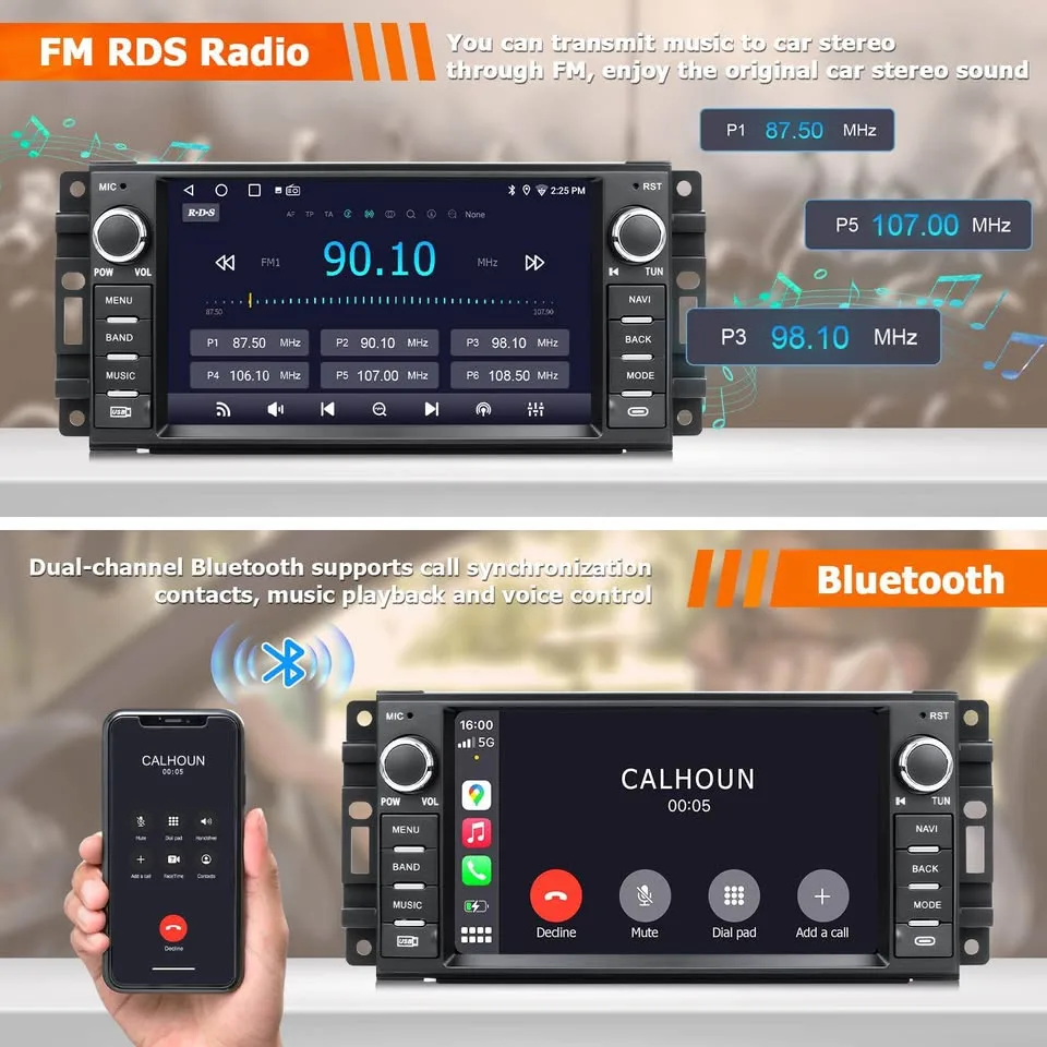 Android Car Stereo 7" Touchscreen CarPlay & GPS image indicator(3)