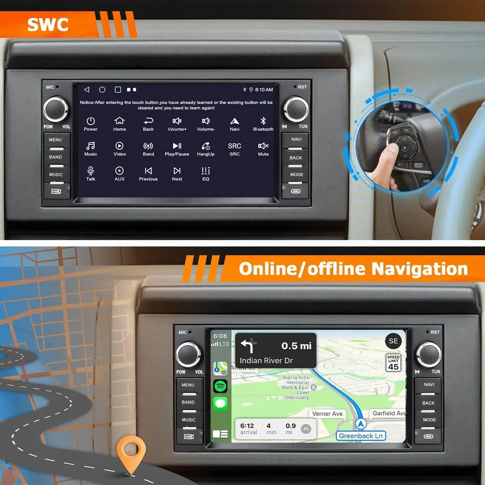 Android Car Stereo 7" Touchscreen CarPlay & GPS image indicator(4)