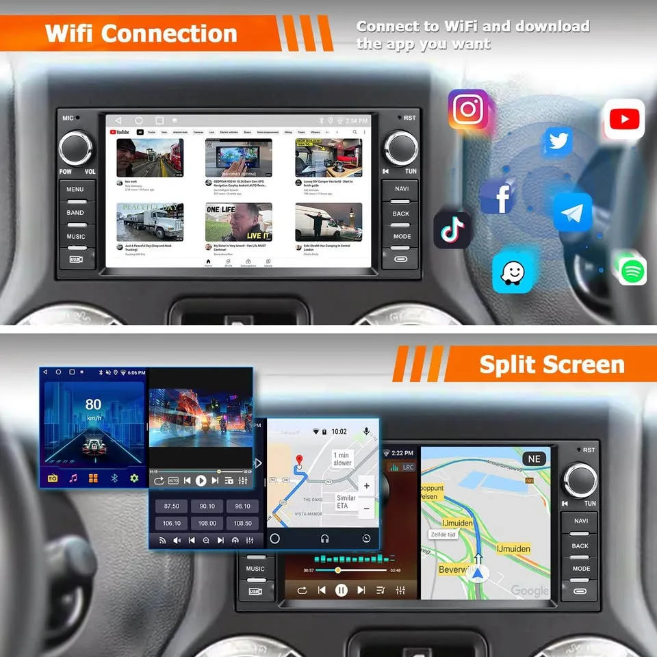 Android Car Stereo 7" Touchscreen CarPlay & GPS image indicator(5)