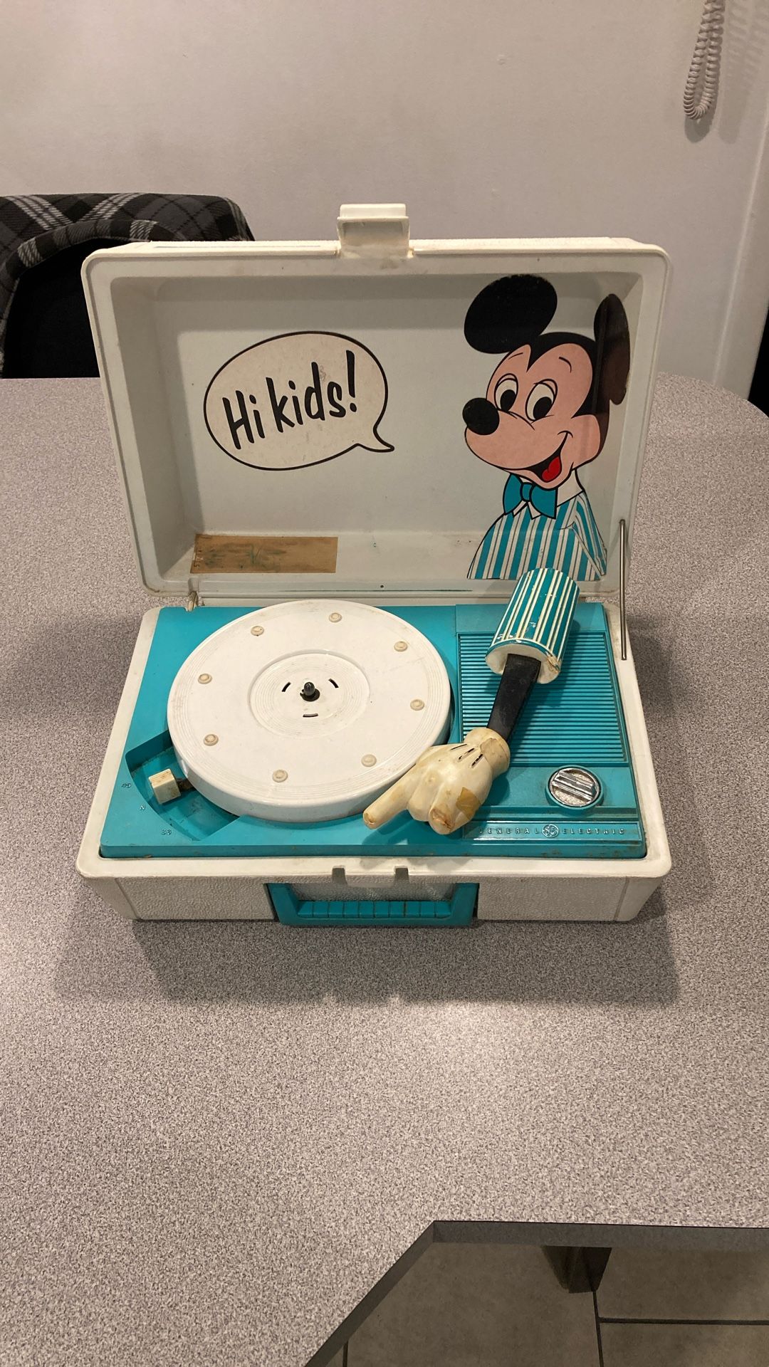 Vintage Mickey Mouse GE Record Player
