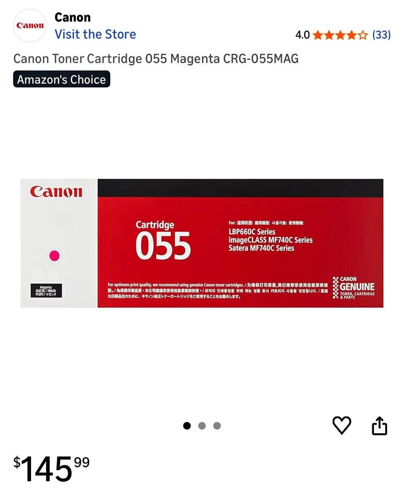 Canon Toner Cartridge 055 Magenta CRG-055MAG