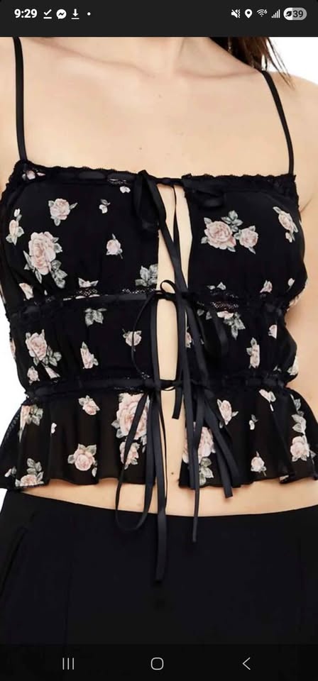 Forever 21 Rose print cropped cami - photo 2