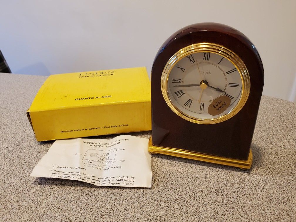 Linden Table Clock Quartz Alarm - New In Box - photo 3