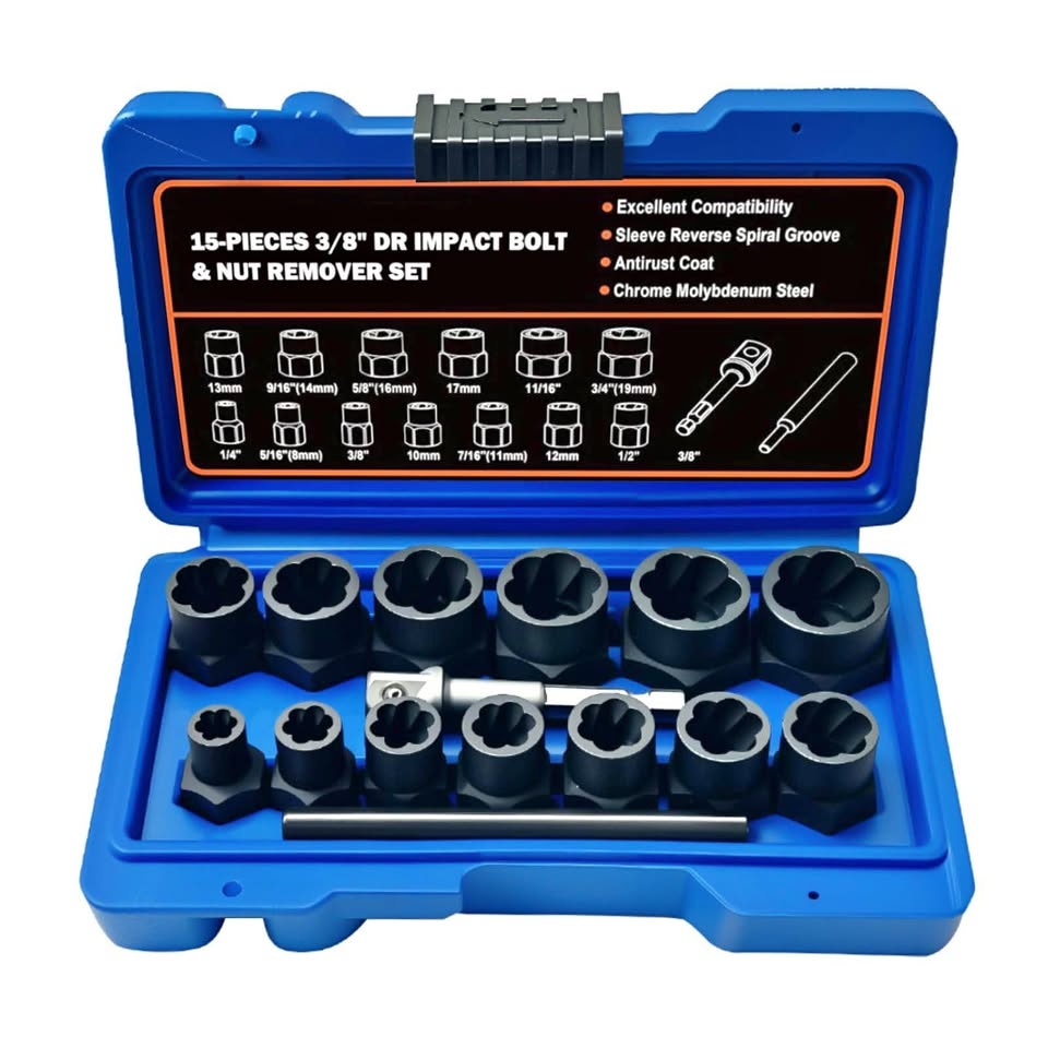 Greywolf Nut Extractor Set, 15 pcs Bolt Extractor Kit