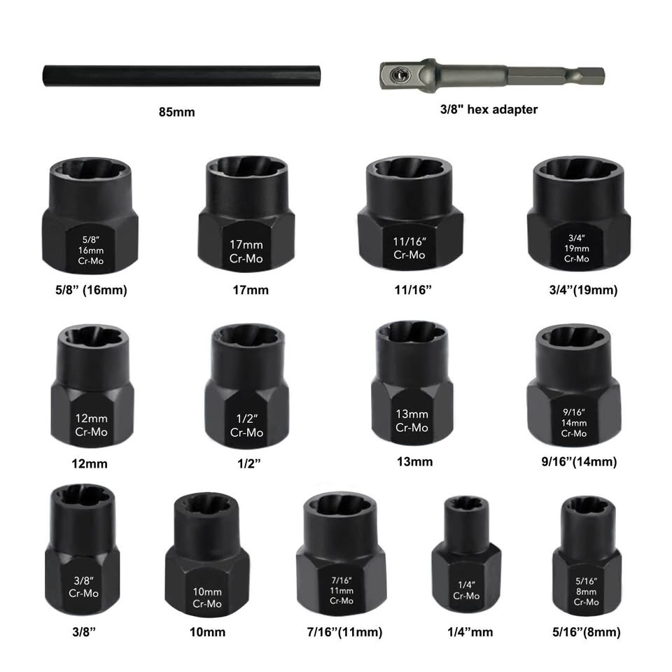 Greywolf Nut Extractor Set, 15 pcs Bolt Extractor Kit - photo 2