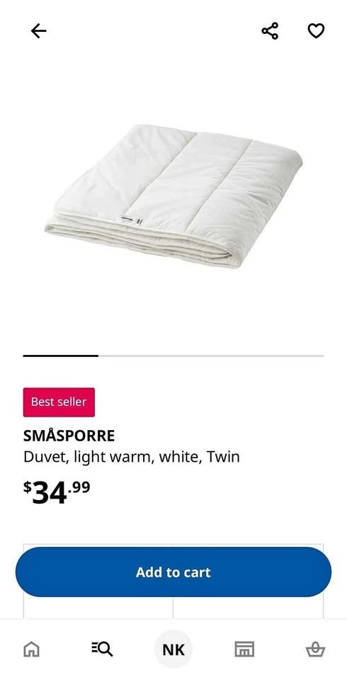 IKEA SMASPORRE twin duvet