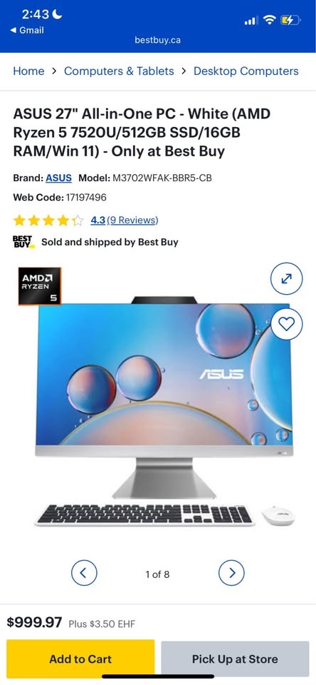 ASUS 27" All-in-One PC - White - photo 3