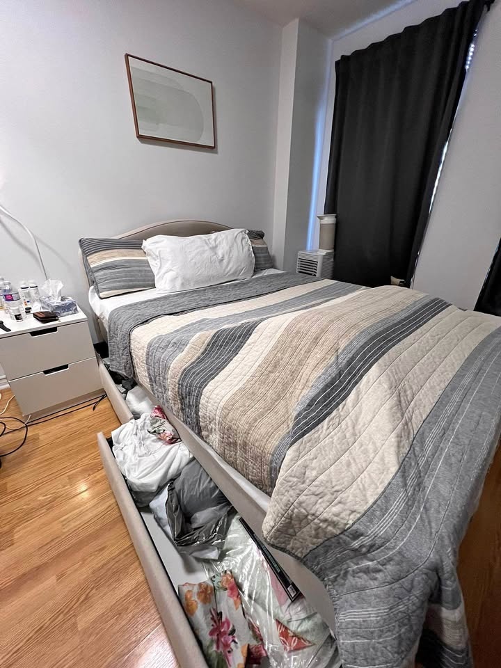 Queen size bed with storage ( including mattress and mattress to