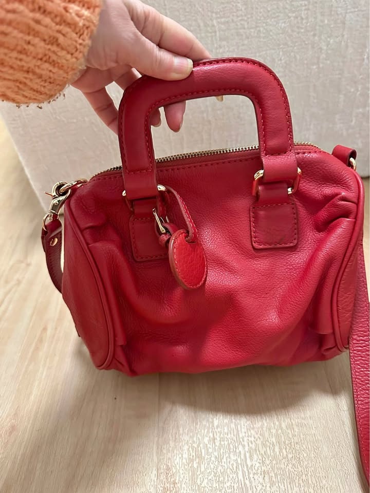 Red leather bag / Purse