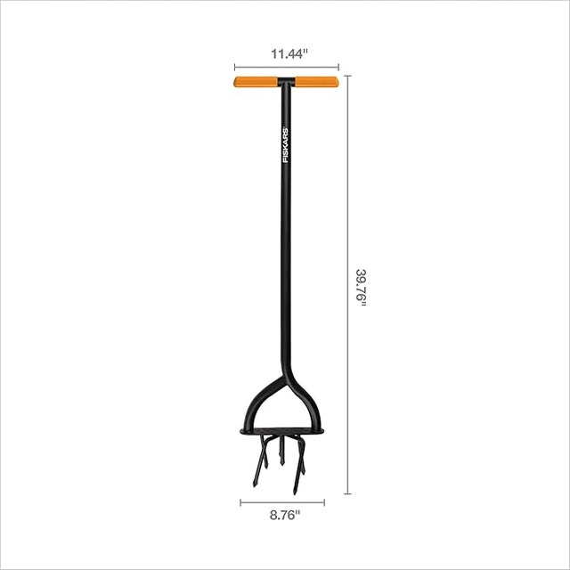 NEW Fiskars Long Handle Steel Tiller, 40", Arrow Tipped Tines