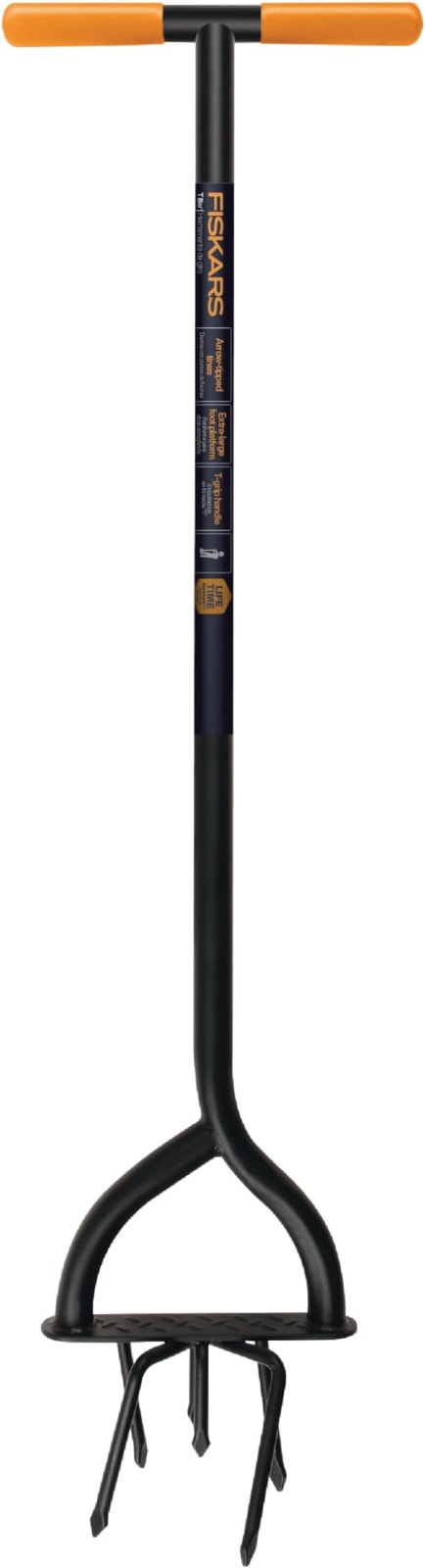 NEW Fiskars Long Handle Steel Tiller, 40", Arrow Tipped Tines - photo 2