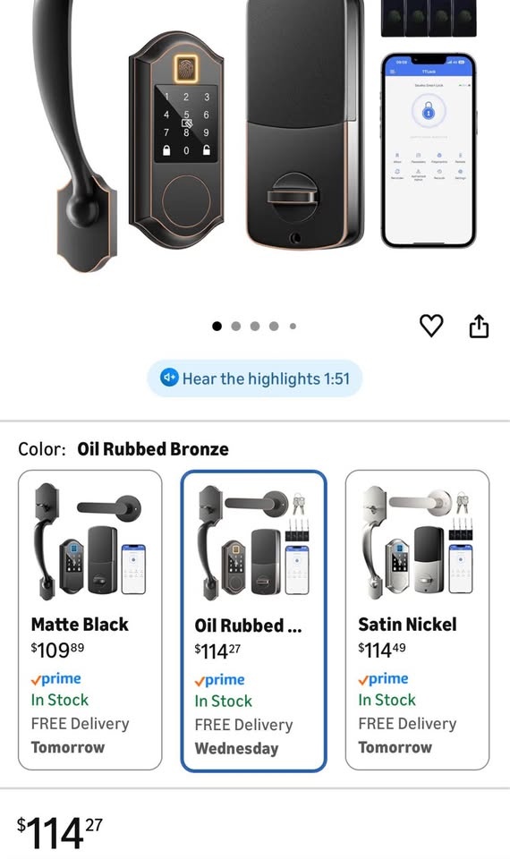 🔒 Fingerprint Smart Front Door Lock Set – Keyless Entry! Deadbol - photo 2