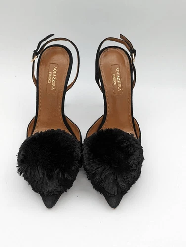 Aquazzura powder puff suade sling back heels EU 37 - photo 2