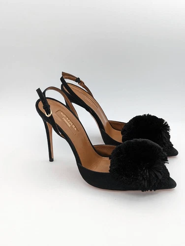 Aquazzura powder puff suade sling back heels EU 37 - photo 4